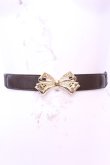 画像2: FA（Fi.n.t） / ヴィンテージリボンバックルゴムベルト  ブラウン×ゴールド O-25-12-01-025-LO-ZA-IG-ZT486F006 (2)