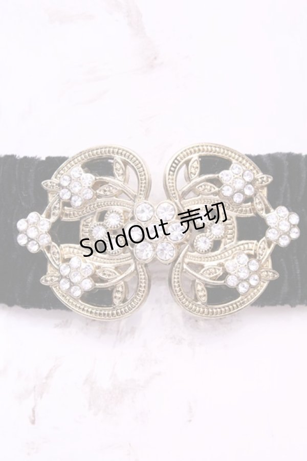 画像1: axes femme / ベロアゴムベルト  クロ×ゴールド O-25-12-01-026-AX-ZA-IG-OS (1)