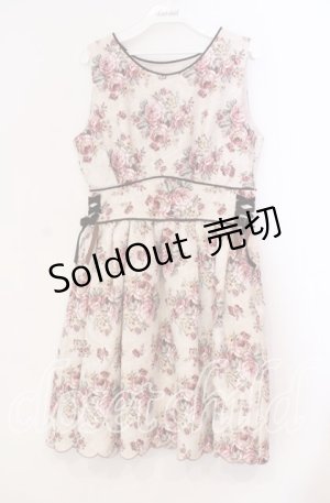 画像: axes femme POETIQUE / ローズブーケ柄ワンピース Ｍ アイボリー O-25-12-02-001-AX-OP-IG-OS