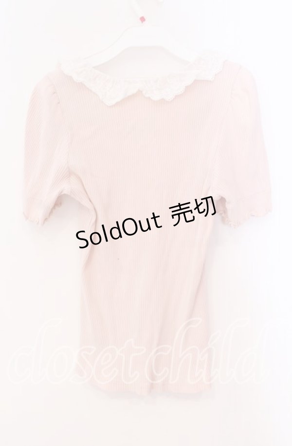 画像3: DearMyLoveRose / コットンレース襟リブトップス Ｍ ピンク O-25-12-02-003-EL-TO-IG-OS (3)