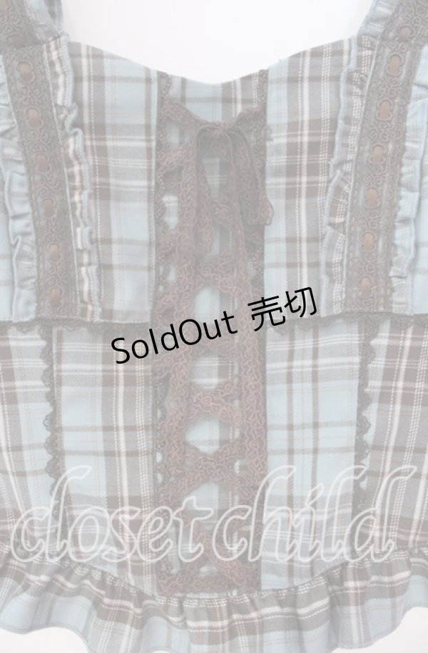 画像2: axes femme / タータンチェック編上ビスチェ  ミント O-25-12-02-032-AX-TO-IG-OS (2)