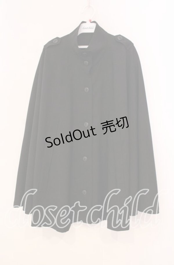 画像1: MIHO MATSUDA / ケープマント  ブラック O-25-12-02-033-GO-CO-IG-OS (1)