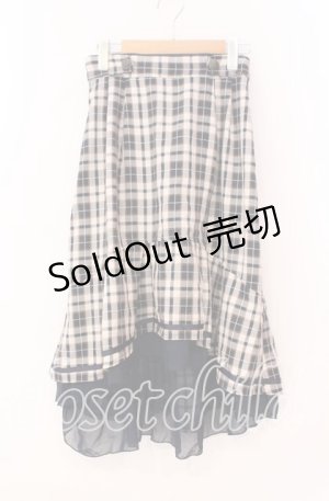 画像: axes femme / チェックフィッシュテールスカート  ネイビー×ベージュチェック O-25-12-02-034-AX-SK-IG-OS