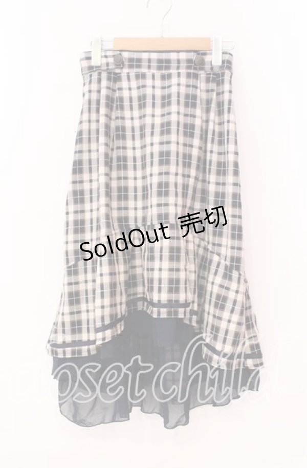 画像1: axes femme / チェックフィッシュテールスカート  ネイビー×ベージュチェック O-25-12-02-034-AX-SK-IG-OS (1)