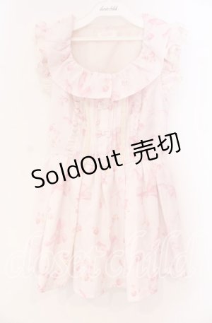 画像: LIZ LISA / リボンフラワーリースワンピース F ピンク O-25-12-02-054-LO-OP-OW-OS