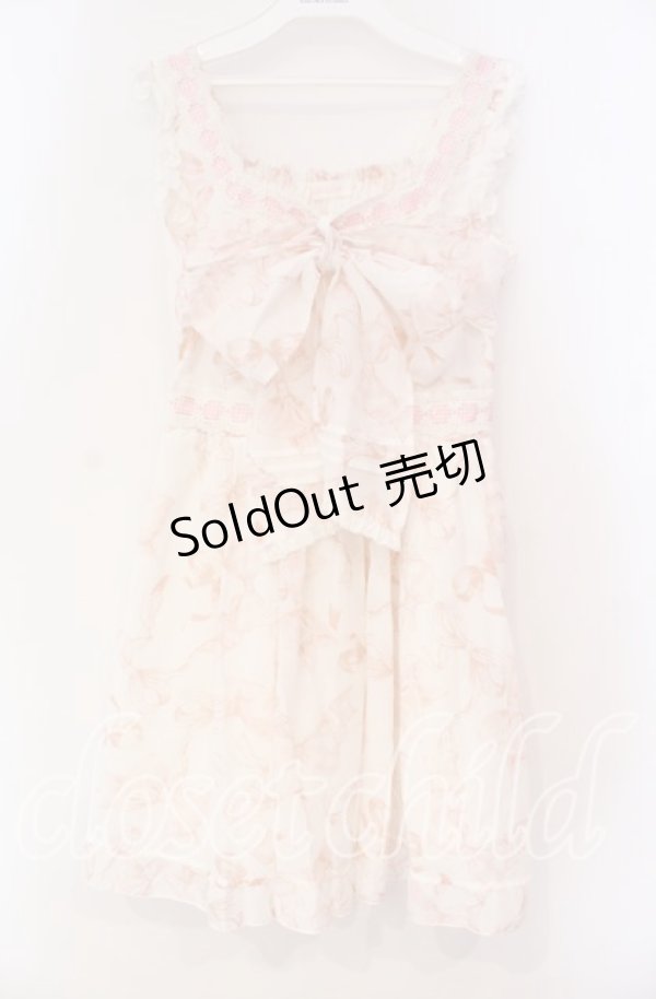 画像1: LIZ LISA / リボン柄ワンピース 0 ピンク O-25-12-02-055-LO-OP-OW-OS (1)