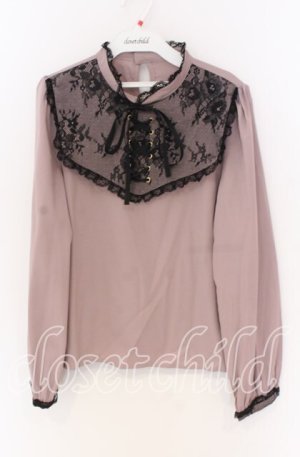 画像: Rojita / レースアップブラウス  ピンク×クロ O-25-12-02-1039-LO-BL-IG-OS