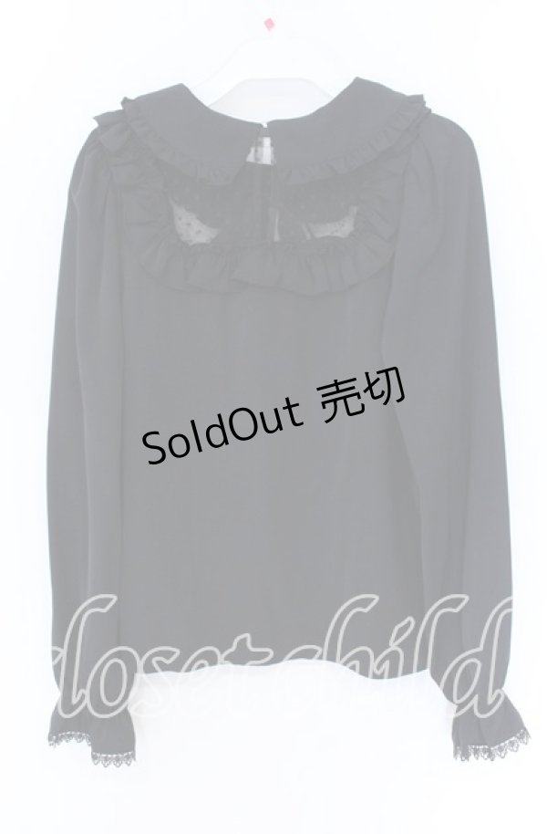 画像3: MA*RS / スクエアドットチュールプルブラウス  クロ O-25-12-02-1040-EL-BL-IG-OS (3)