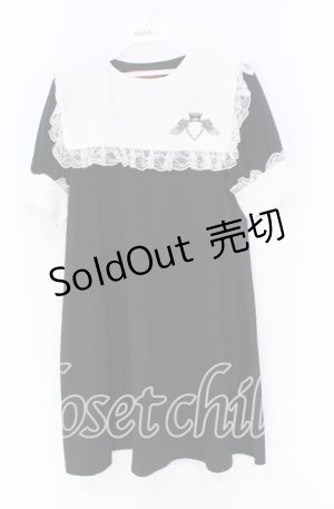 画像: Jamie エーエヌケー / チョーカー付きハートプリントカットワンピース  クロ×シロ O-25-12-02-1042-LO-OP-IG-ZT372