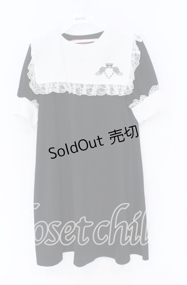 画像1: Jamie エーエヌケー / チョーカー付きハートプリントカットワンピース  クロ×シロ O-25-12-02-1042-LO-OP-IG-ZT372 (1)