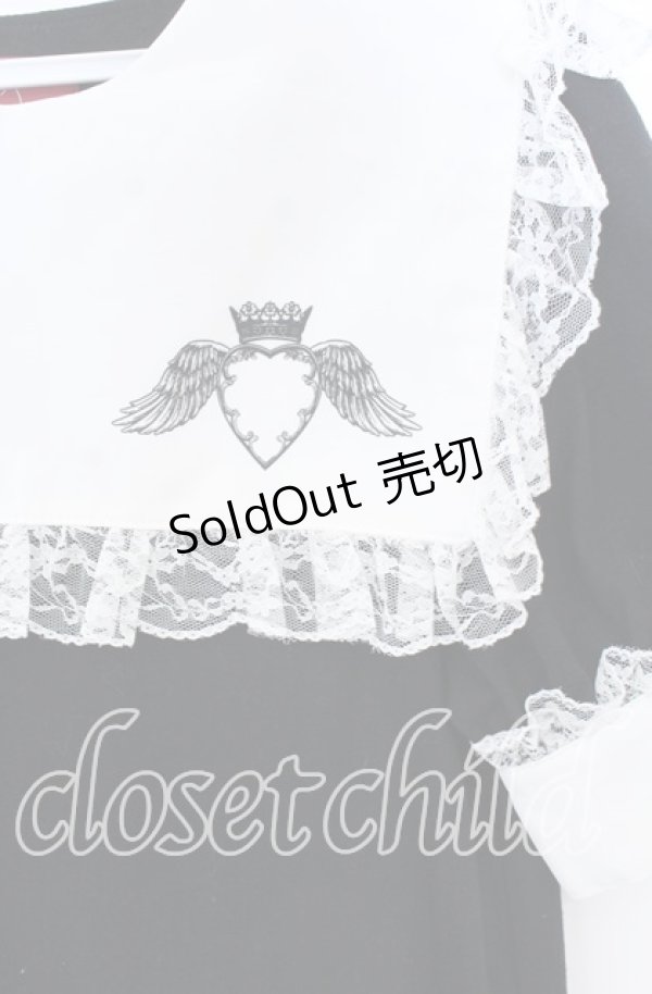 画像2: Jamie エーエヌケー / チョーカー付きハートプリントカットワンピース  クロ×シロ O-25-12-02-1042-LO-OP-IG-ZT372 (2)