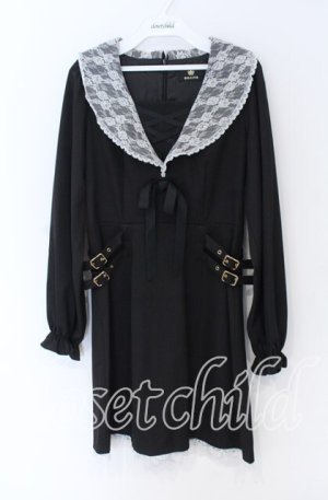 画像: Rojita / セットアップ風配色ワンピース  クロ×シロ O-25-12-02-1043-LO-OP-IG-OS