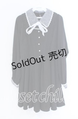 画像: Rojita / 衿レースWベルトワンピース  クロ O-25-12-02-1044-LO-OP-IG-OS