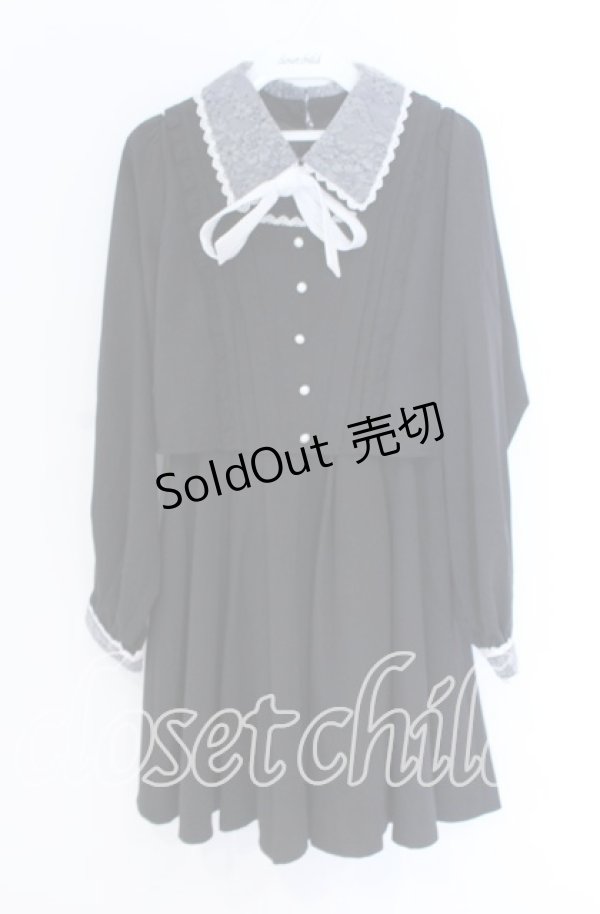 画像1: Rojita / 衿レースWベルトワンピース  クロ O-25-12-02-1044-LO-OP-IG-OS (1)
