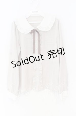 画像: Ank Rouge / フリルカラーギンガムブラウス  ベージュ×シロ O-25-12-02-1047-CA-BL-IG-OS