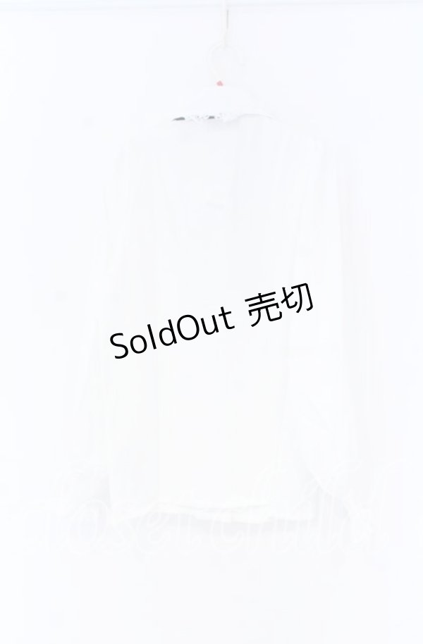 画像3: Rojita / ビジューバックル付きネクタイブラウス  シロ×クロ O-25-12-02-1053-LO-BL-IG-OS (3)