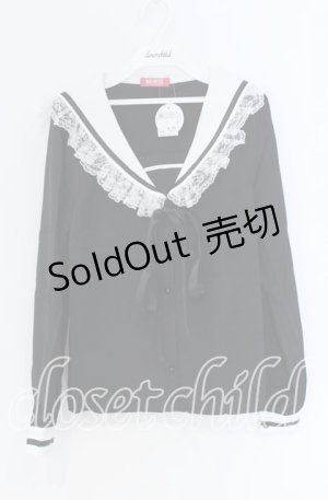 画像: MA*RS / セーラーカラーブラウス  クロ×シロ O-25-12-02-1054-EL-BL-IG-OS