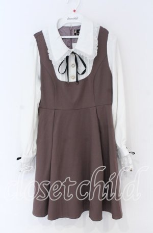 画像: Rojita / ジャンスカライクビジュ釦ワンピース  ピンク×シロ O-25-12-02-1057-LO-OP-IG-OS