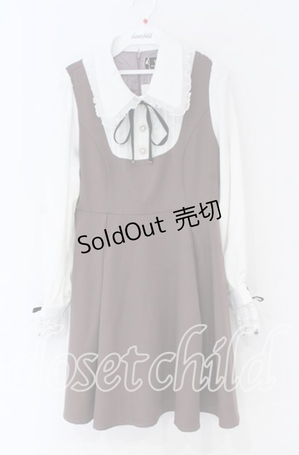 画像1: Rojita / ジャンスカライクビジュ釦ワンピース  ピンク×シロ O-25-12-02-1057-LO-OP-IG-OS (1)