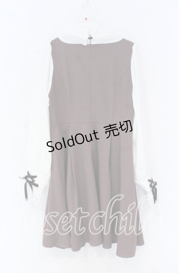 画像2: Rojita / ジャンスカライクビジュ釦ワンピース  ピンク×シロ O-25-12-02-1057-LO-OP-IG-OS (2)