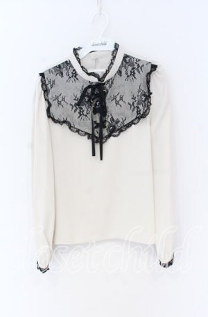 画像: Rojita / レースアップブラウス  アイボリー×クロ O-25-12-02-1058-LO-BL-IG-OS