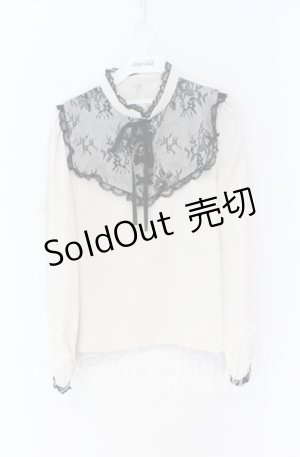 画像: Rojita / レースアップブラウス  アイボリー×クロ O-25-12-02-1058-LO-BL-IG-ZT537