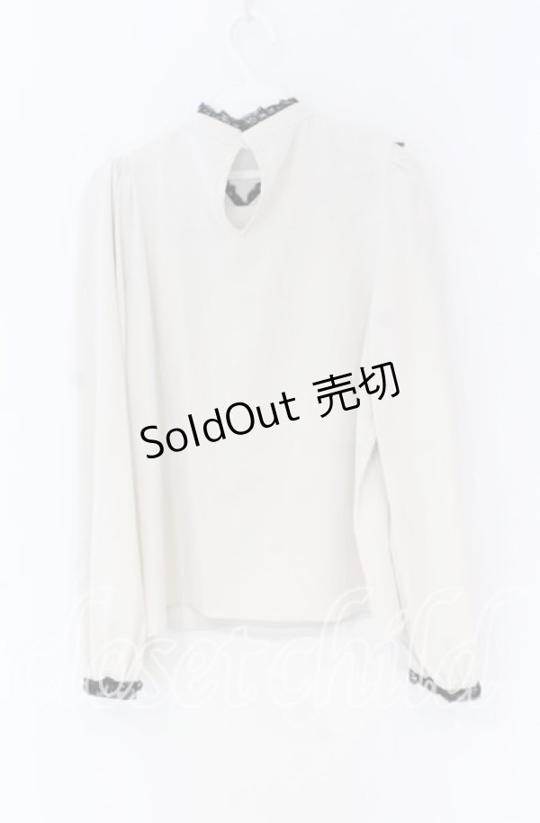 画像2: Rojita / レースアップブラウス  アイボリー×クロ O-25-12-02-1058-LO-BL-IG-ZT537 (2)