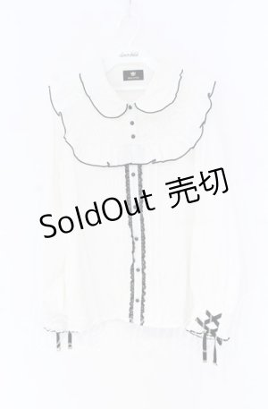 画像: Rojita / ハートブローチ付きレース切り替えブラウス【ブローチ欠品】  シロ×クロ O-25-12-02-1059-LO-BL-IG-OS