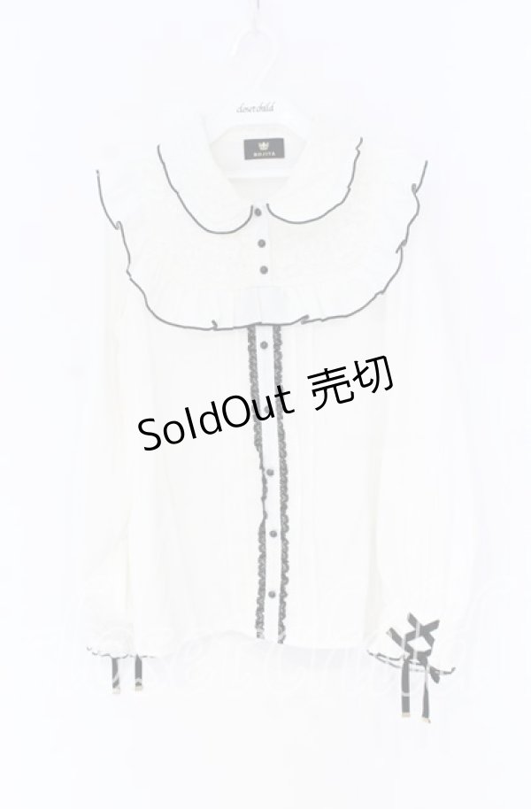 画像1: Rojita / ハートブローチ付きレース切り替えブラウス【ブローチ欠品】  シロ×クロ O-25-12-02-1059-LO-BL-IG-OS (1)