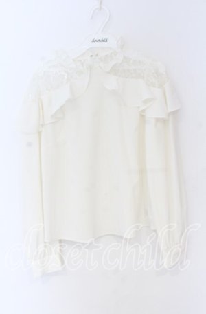 画像: Ank Rouge / ショルダーレースブラウス  シロ O-25-12-02-1060-CA-BL-IG-OS