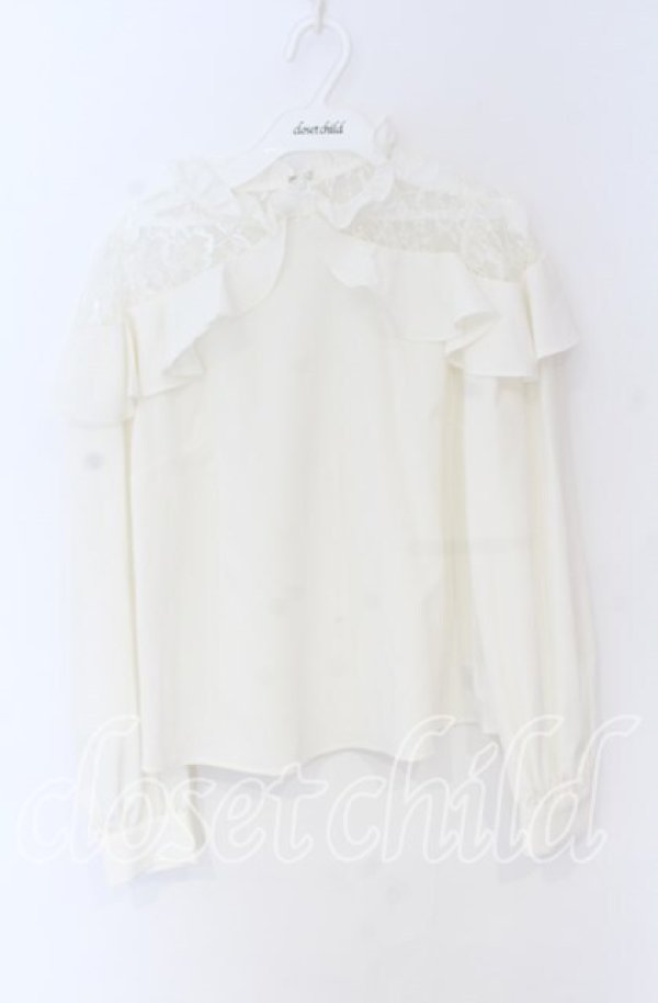 画像1: Ank Rouge / ショルダーレースブラウス  シロ O-25-12-02-1060-CA-BL-IG-ZT371 (1)