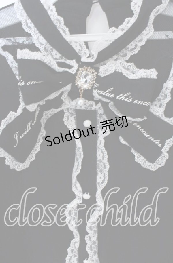 画像2: Rojita / レース切り替えロゴリボンブラウス  クロ O-25-12-02-1061-LO-BL-IG-OS (2)