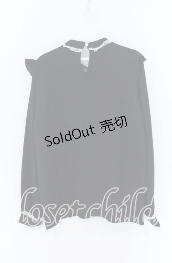 画像3: Rojita / レース切り替えロゴリボンブラウス  クロ O-25-12-02-1061-LO-BL-IG-OS (3)