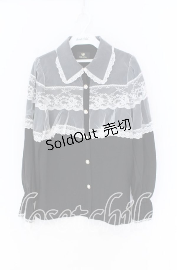 画像1: Rojita / チュールシアーケープブラウス  クロ×シロ O-25-12-02-1063-LO-BL-IG-OS (1)