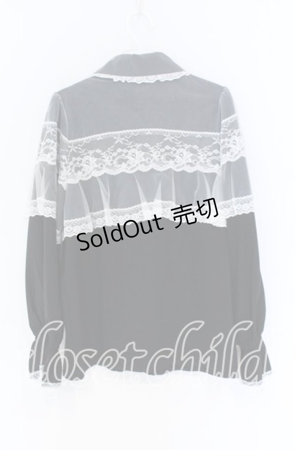 画像3: Rojita / チュールシアーケープブラウス  クロ×シロ O-25-12-02-1063-LO-BL-IG-OS (3)