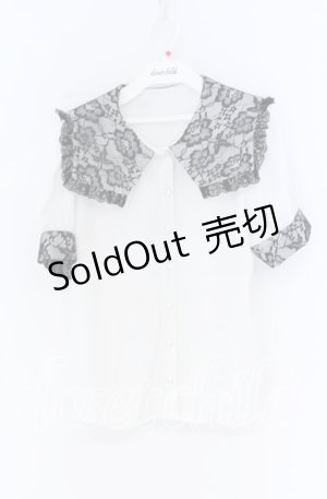 画像: Ank Rouge / レースセーラーカラーブラウス  シロ×クロ O-25-12-02-1065-CA-BL-IG-OS