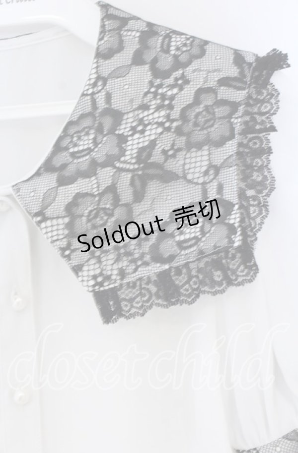 画像2: Ank Rouge / レースセーラーカラーブラウス  シロ×クロ O-25-12-02-1065-CA-BL-IG-OS (2)