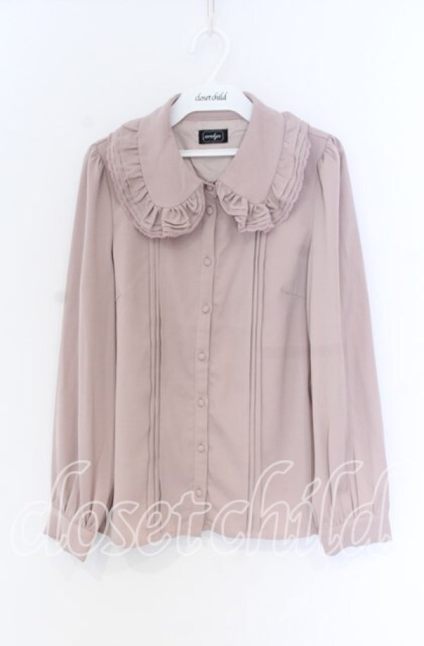 画像1: evelyn / タック丸襟ブラウス  ピンク O-25-12-02-1068-LO-BL-IG-OS (1)