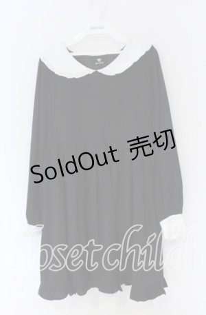 画像: Rojita / フリル配色ワンピース  クロ×シロ O-25-12-02-1069-LO-OP-IG-OS