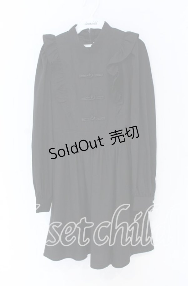 画像1: Ank Rouge / チャイナワンピース  クロ O-25-12-02-1070-CA-OP-IG-OS (1)