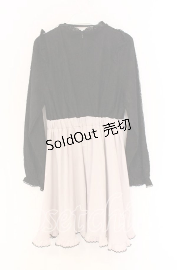 画像3: Honey Cinnamon / ハート貼付けレースワンピース  クロ×ピンクベージュ O-25-12-02-1072-LO-OP-IG-OS (3)