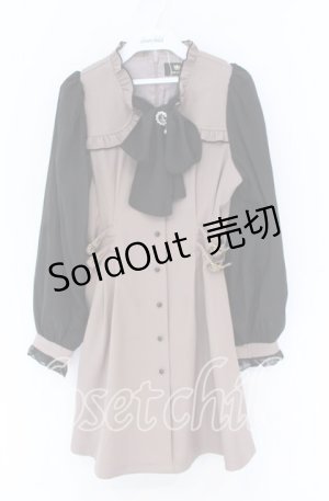 画像: Rojita / BIGリボン配色ワンピース  ピンク×クロ O-25-12-02-1008-LO-OP-IG-OS