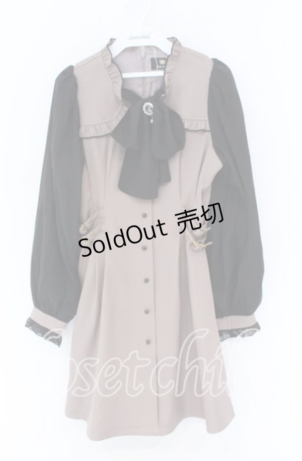 画像1: Rojita / BIGリボン配色ワンピース  ピンク×クロ O-25-12-02-1008-LO-OP-IG-OS (1)