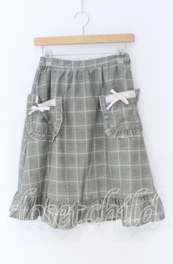 画像1: Swankiss / ポケットリボン台形スカート  グレー O-25-12-02-1082-CA-SK-IG-ZT372 (1)