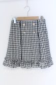画像1: Secret Honey / ハートボタンツイード台形スカート  クロ×シロ O-25-12-02-1083-CA-SK-IG-OS (1)