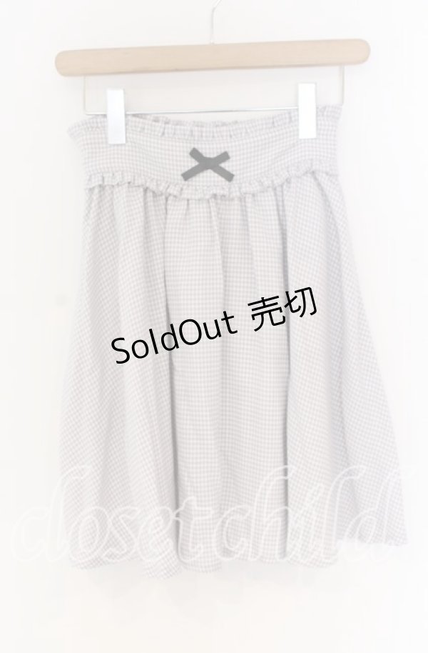 画像1: Ank Rouge / ギンガムチェックフレアーミニスカート  グレー O-25-12-02-1084-CA-SK-IG-ZT372 (1)