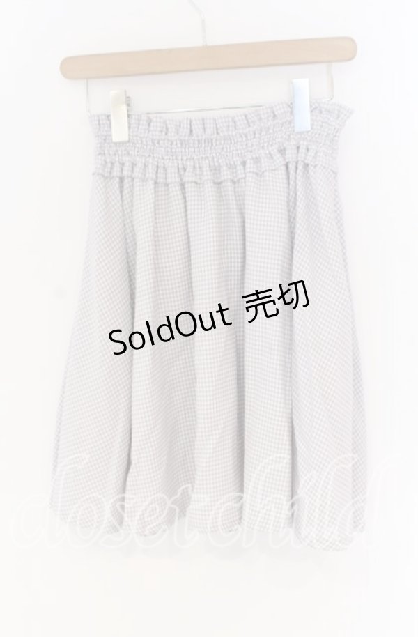 画像2: Ank Rouge / ギンガムチェックフレアーミニスカート  グレー O-25-12-02-1084-CA-SK-IG-ZT372 (2)