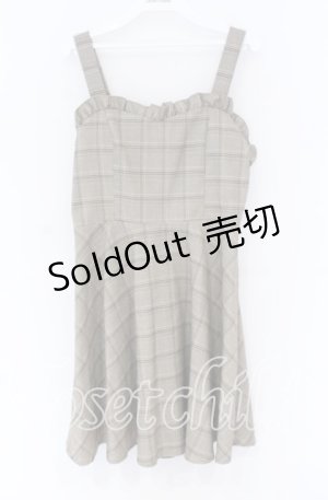 画像: evelyn / グレンチェックジャンパースカート  ブラウン O-25-12-02-1013-LO-OP-IG-OS