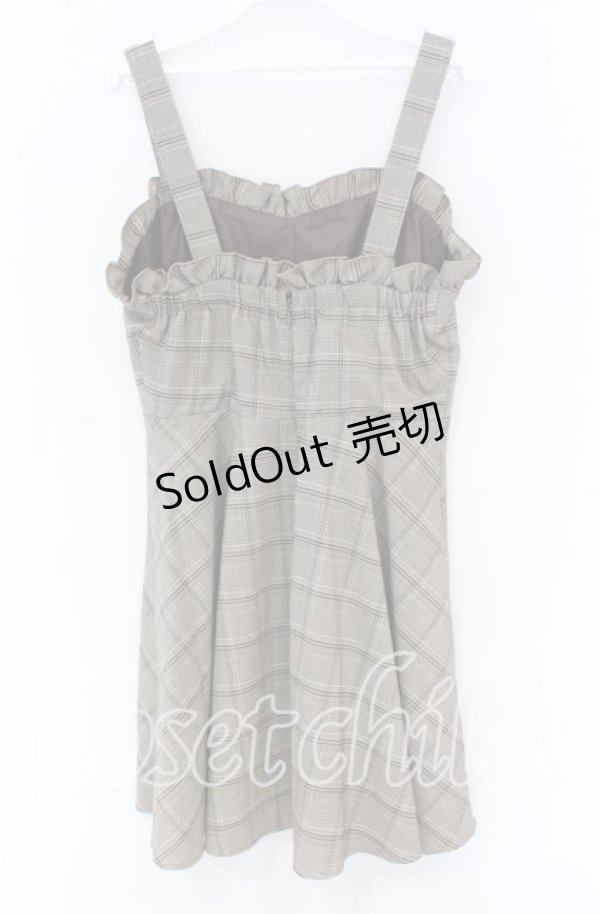 画像2: evelyn / グレンチェックジャンパースカート  ブラウン O-25-12-02-1013-LO-OP-IG-OS (2)