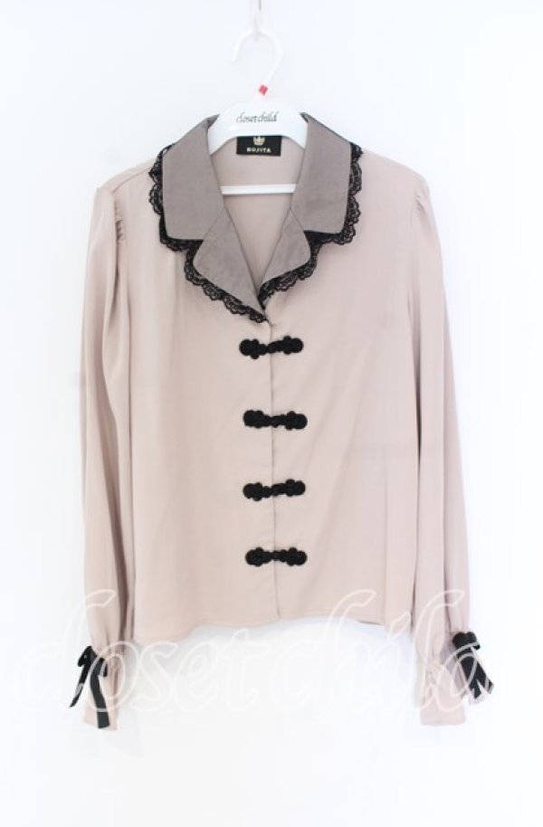 画像1: Rojita / チャイナ風テーラードブラウス  ピンク×クロ O-25-12-02-1014-LO-BL-IG-OS (1)